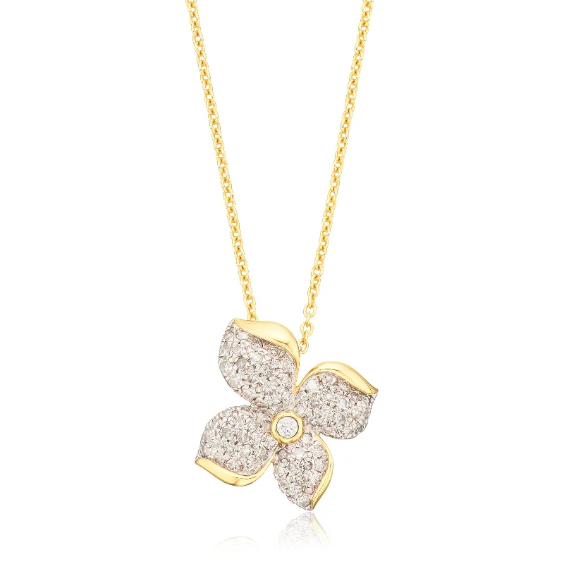 snake chain bracelet gold 10ct Yellow Gold Round Brilliant Cut 0.33 Carat tw Diamond Flower Pendant snake chain bracelet gold 10ct Yellow Gold Round Brilliant Cut 0.33 Carat tw Diamond Flower Pendant