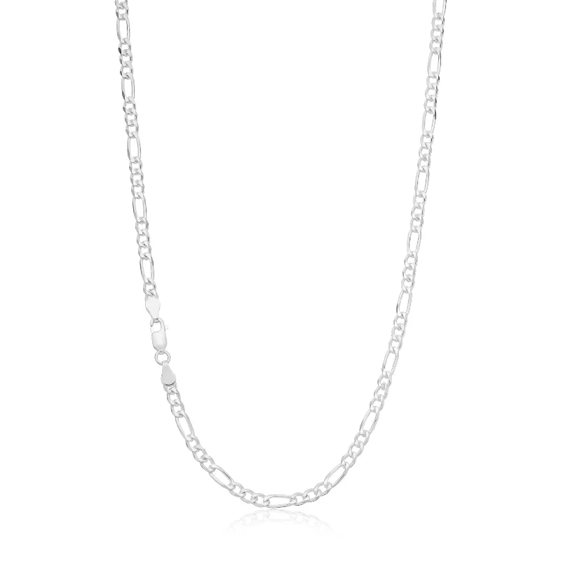 rose gold ring with diamonds Sterling Silver 55cm 1:3 Figaro Chain