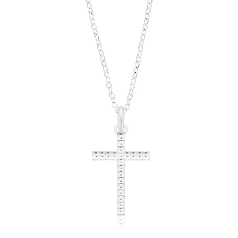 ethical lab-grown diamond ring Sterling Silver 25x15mm Cross Pendant