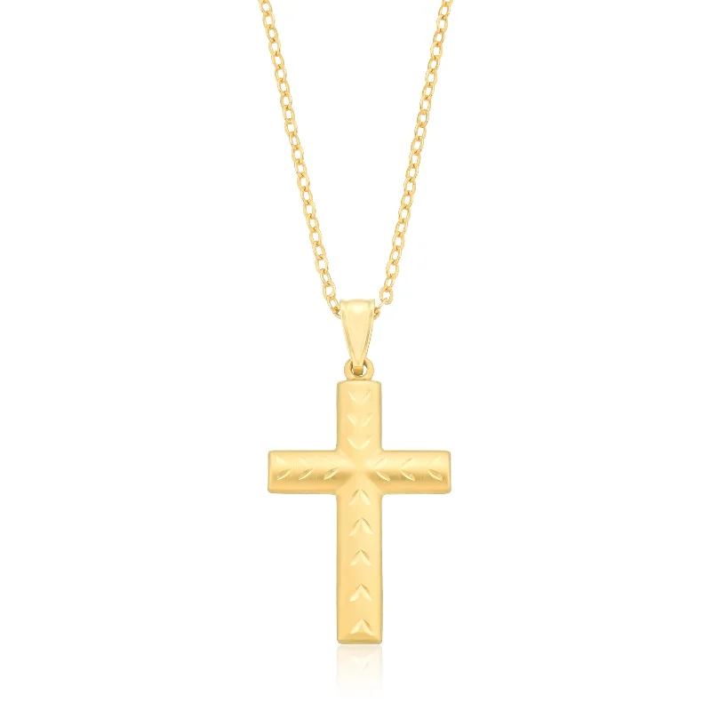 adjustable gemstone choker 9ct Yellow Gold Cross Pendant