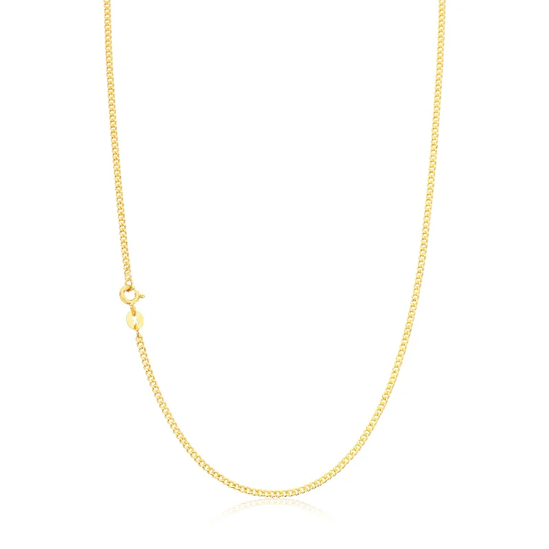 classic pearl strand necklace 9ct Yellow Gold Silver Filled 50cm 50 Gauge Curb Chain