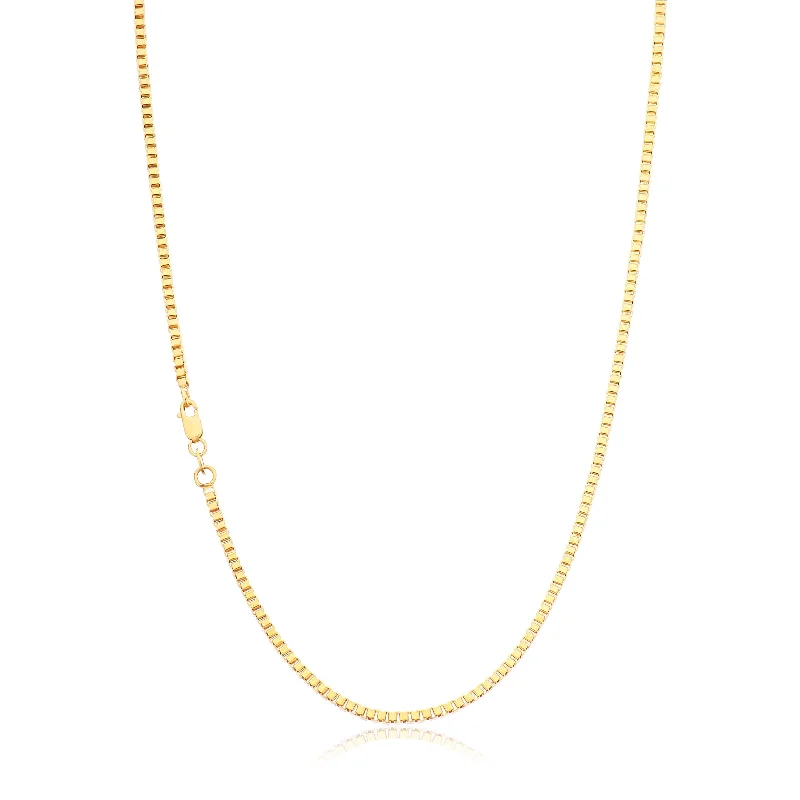 gold plated Cuban link chain 9ct Yellow Gold Silver Filled 50cm Box Chain