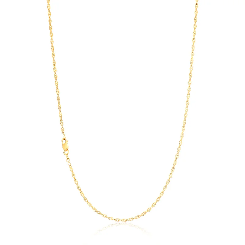 chunky chain necklace trendy 9ct Yellow Gold Silver Filled 50cm Singapore Chain