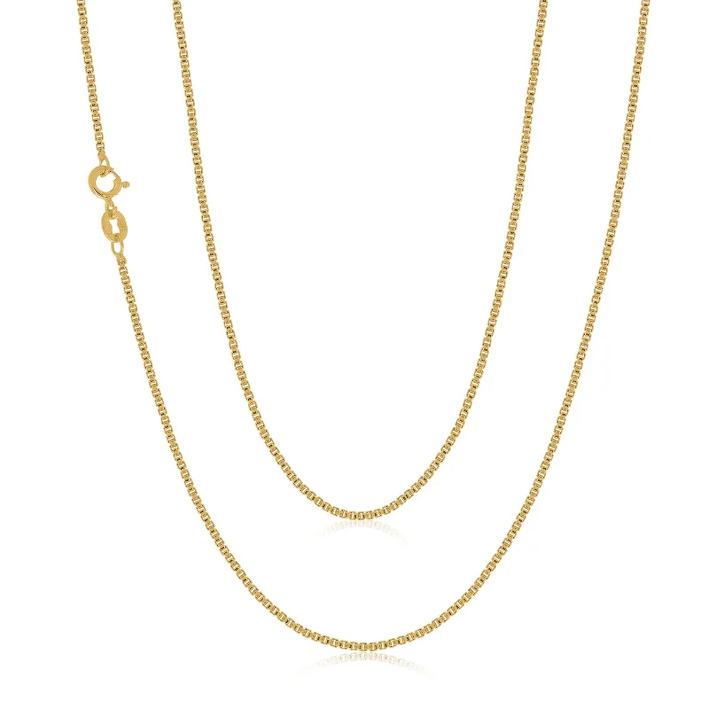celestial star ring gold 9ct Yellow Gold Silver Filled 50cm Box Chain