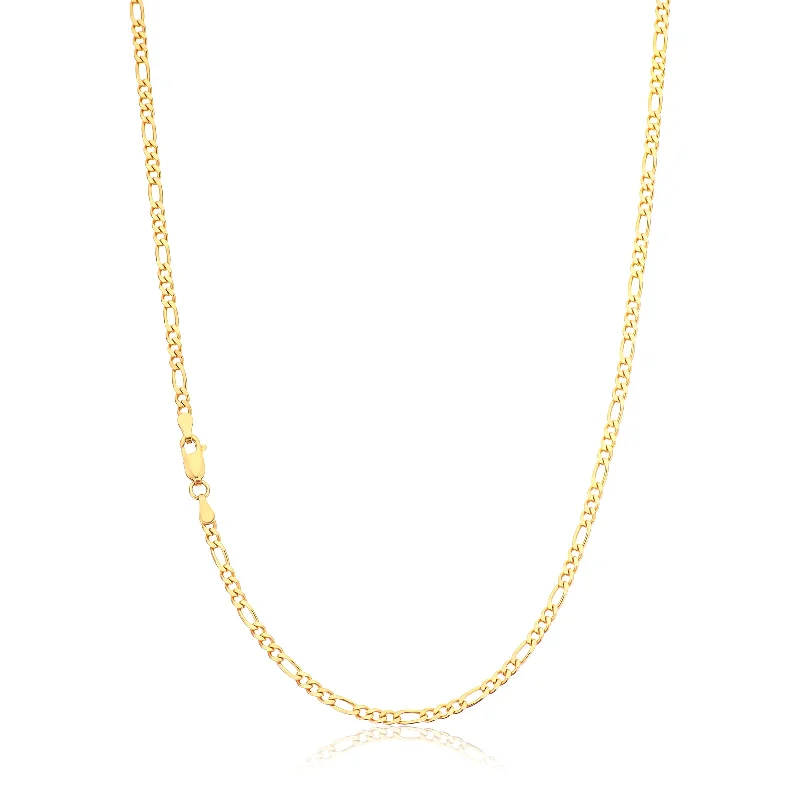 gold-plated snake chain bracelet 9ct Yellow Gold 55cm 80 Gauge 1:3 Figaro Chain