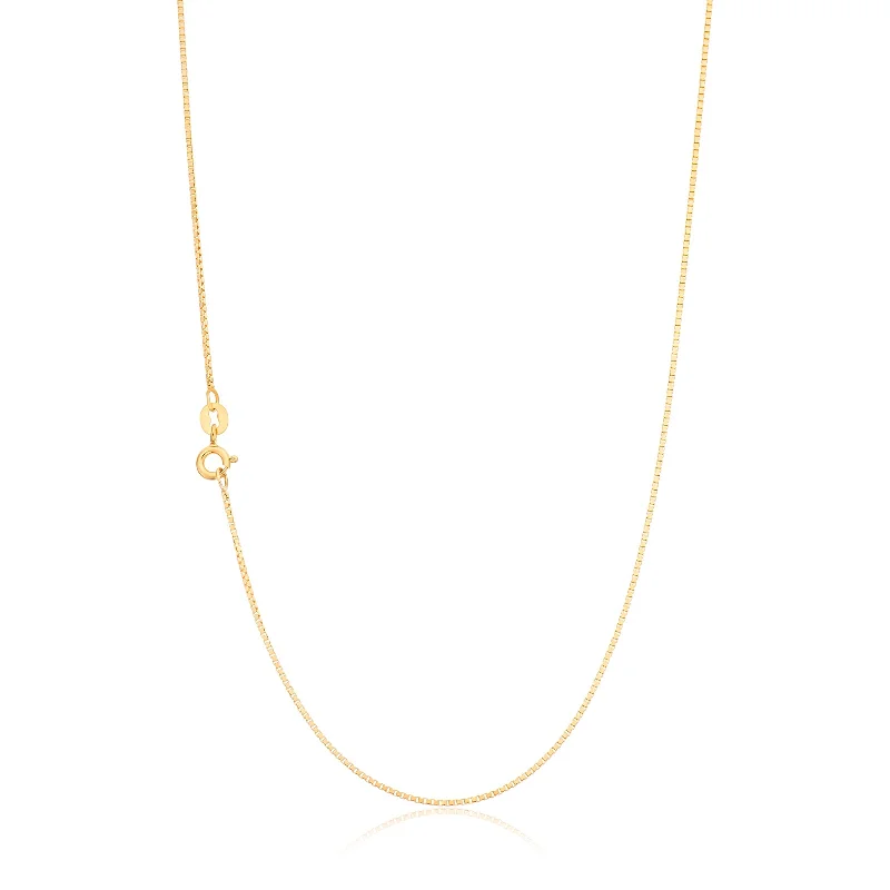 star-shaped cartilage stud earrings 9ct Yellow Gold 45cm 17 Gauge Box Chain