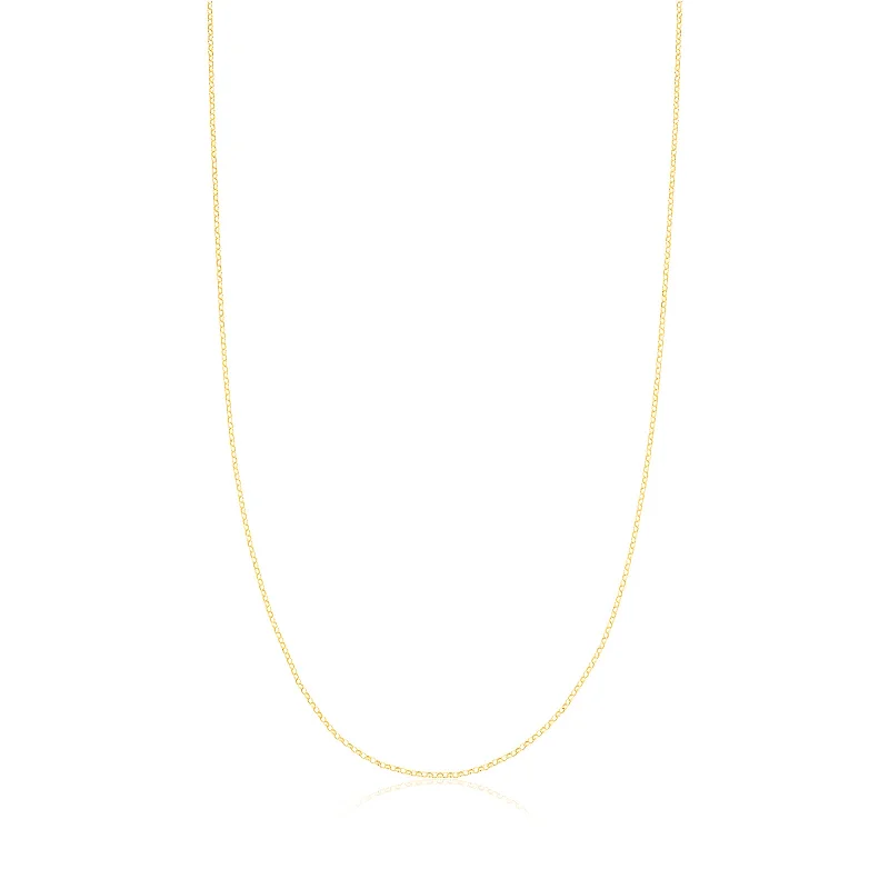 yellow sapphire engagement ring 9ct Yellow Gold 40cm Round Belcher 35 Gauge Chain