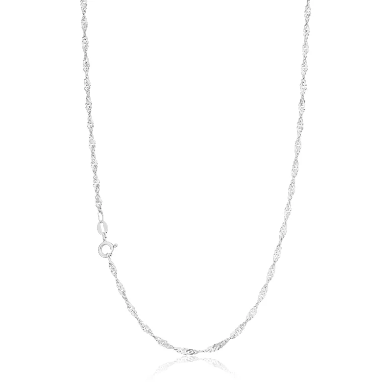celestial galaxy planet necklace 9ct White Gold 40cm Singapore 40 Gauge Chain
