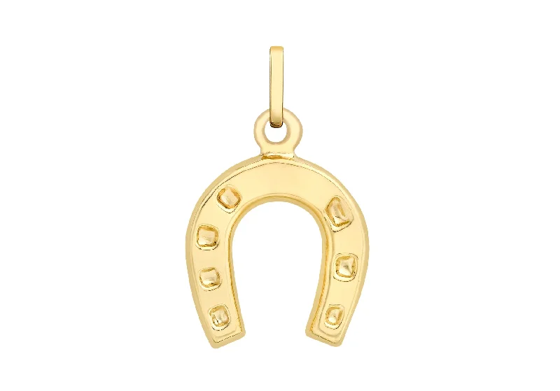 minimalist rose gold bracelet 9ct Yellow Gold Horse Shoe Pendant