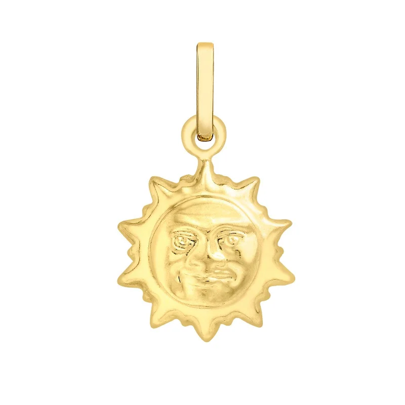 cute cat charm bracelet 9ct Yellow Gold Sun Pendant
