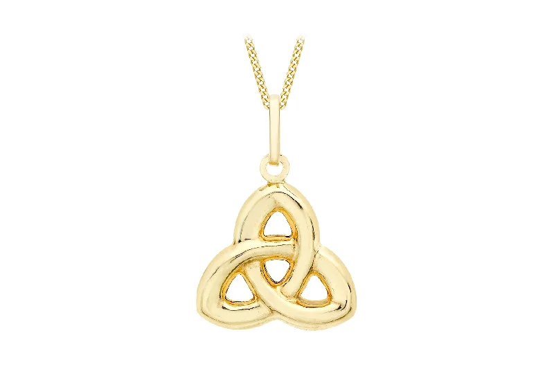 gold-plated chain necklace with charms 9ct Yellow Gold Celtic Knot Pendant