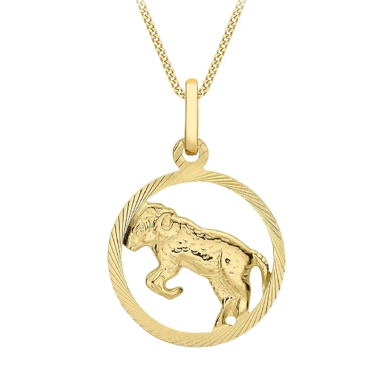 celestial lunar eclipse pendant 9ct Yellow Gold Aries Zodiac Pendant
