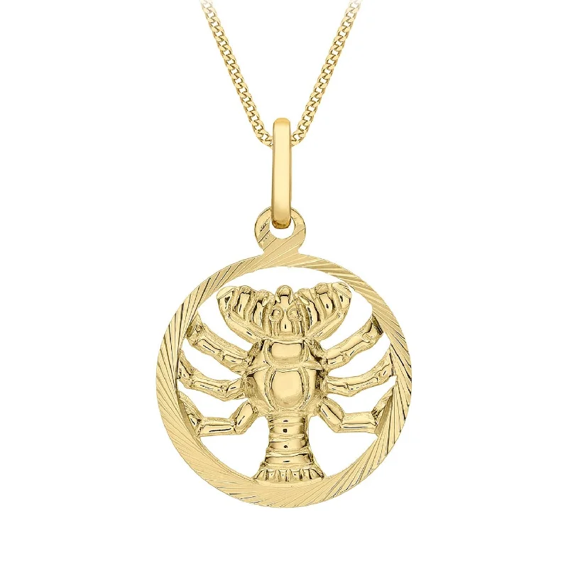 white topaz stacking rings 9ct Yellow Gold Cancer Zodiac Pendant