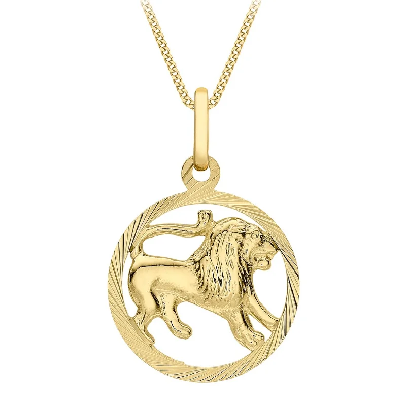 minimalist black diamond studs 9ct Yellow Gold Leo Zodiac Pendant