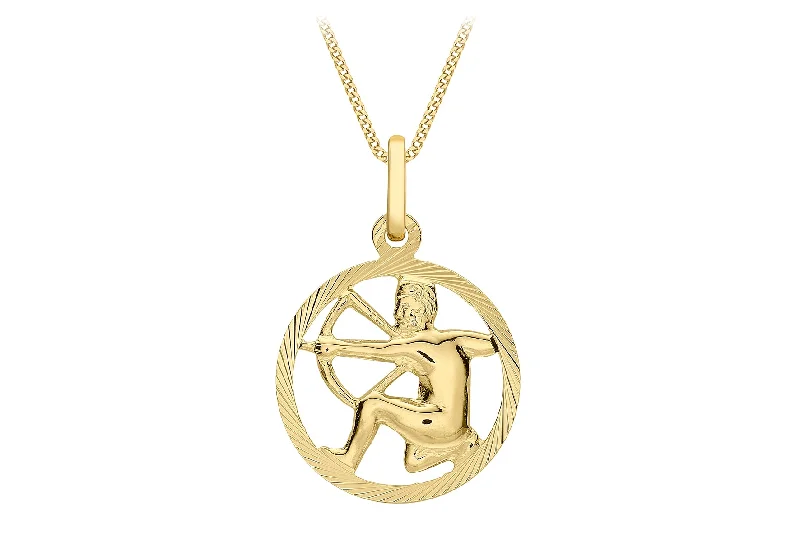 vintage emerald cocktail ring 9ct Yellow Gold Saggitarius Zodiac Pendant