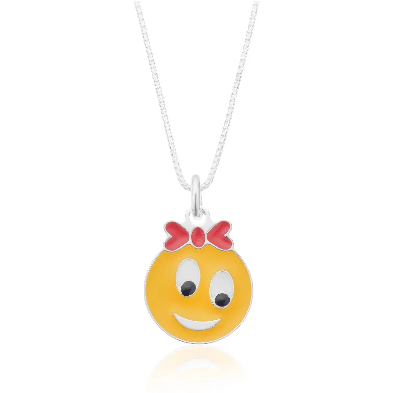 handcrafted gold stud earrings Sterling Silver 40cm Enamel Smiley Face Children's Pendant handcrafted gold stud earrings Sterling Silver 40cm Enamel Smiley Face Children's Pendant