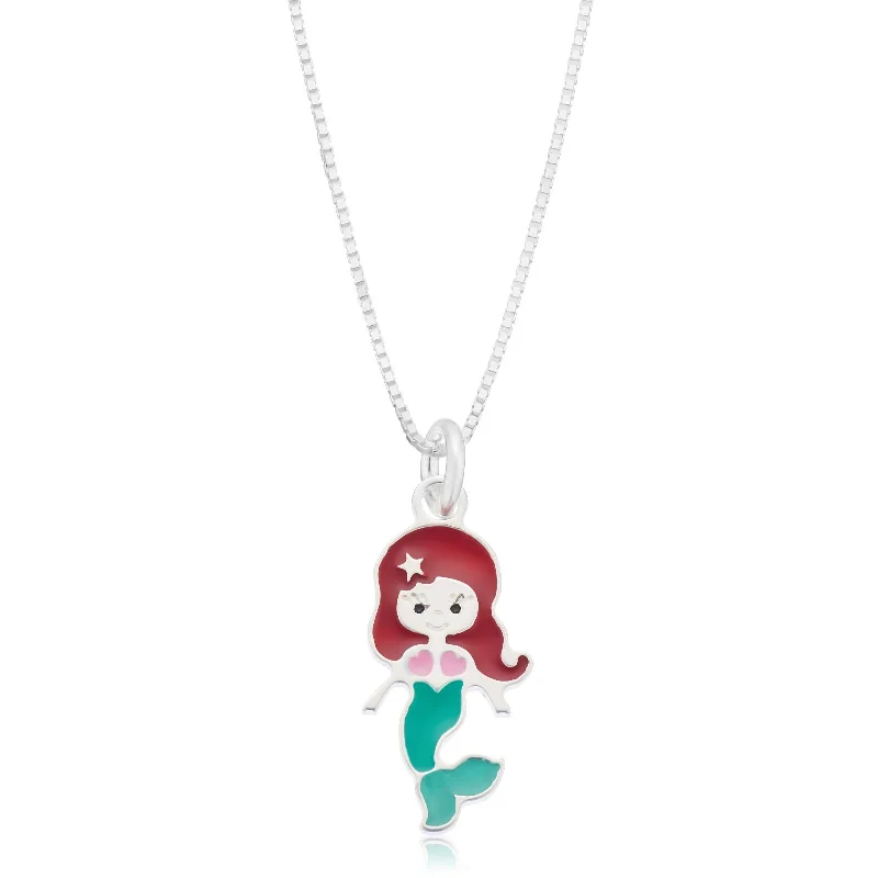 personalized couples necklace gold Sterling Silver 40cm Enamel Mermaid Children's Pendant personalized couples necklace gold Sterling Silver 40cm Enamel Mermaid Children's Pendant