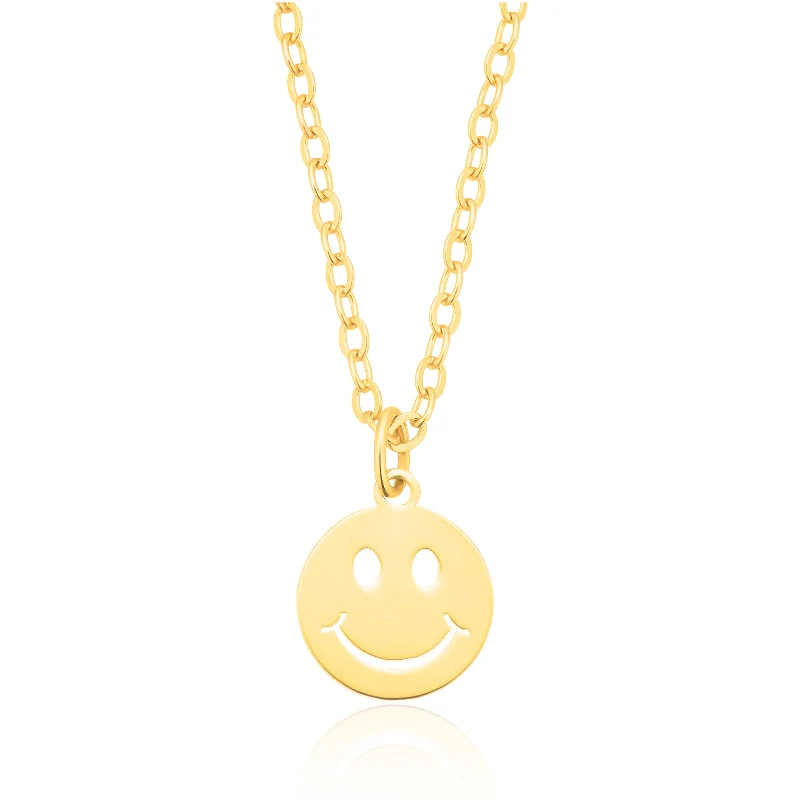 custom silver charm bracelet 9ct Yellow Gold Smiley Face Pendant