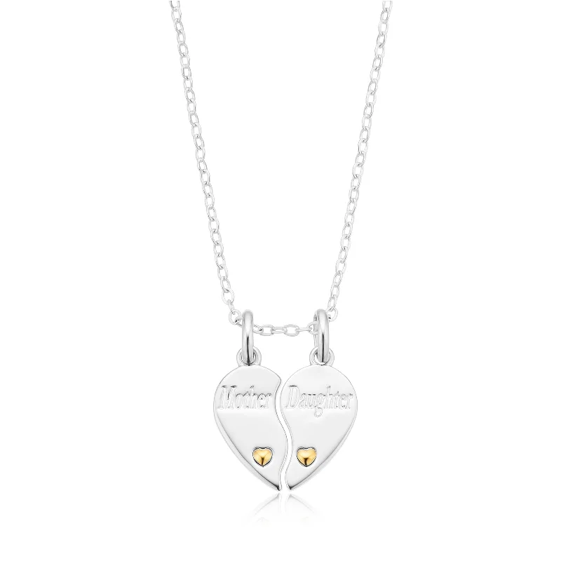 heart-shaped promise ring sterling silver Sterling Silver Mother & Daughter Spilt Gold Plated Pendant heart-shaped promise ring sterling silver Sterling Silver Mother & Daughter Spilt Gold Plated Pendant