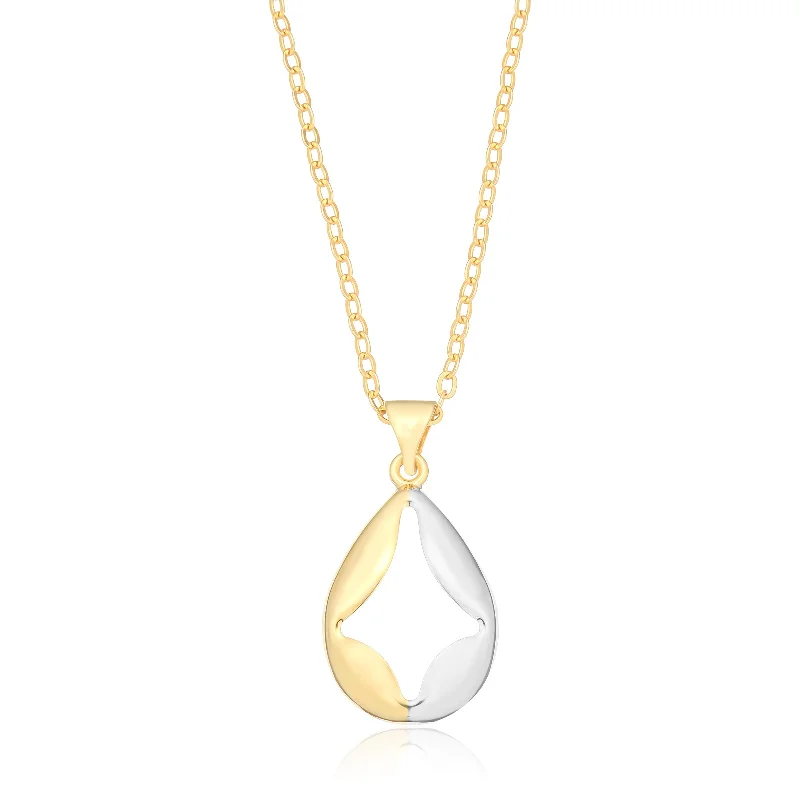 modern hexagon stud earrings 9ct Two Tone Pendant