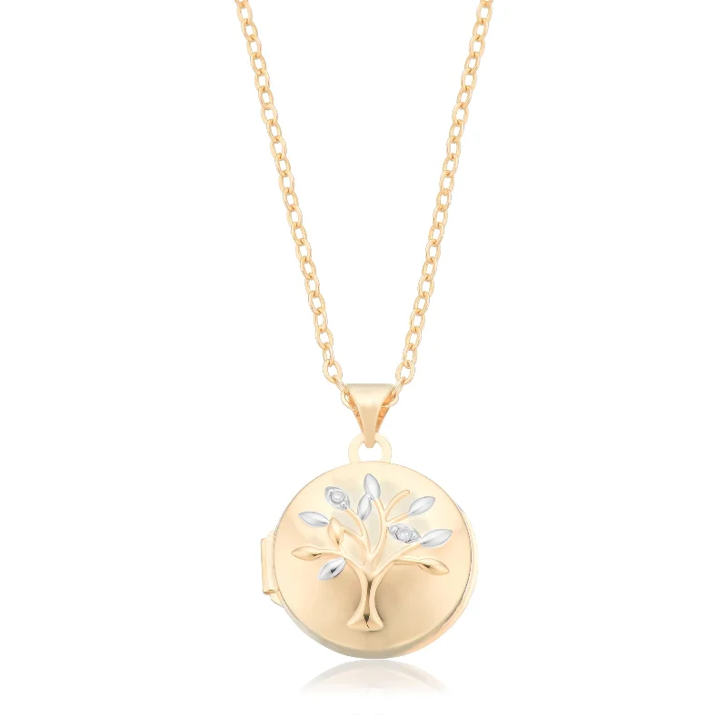 gold initial bracelet personalized 9ct Two Tone Gold Round Wheat Diaset Pendant