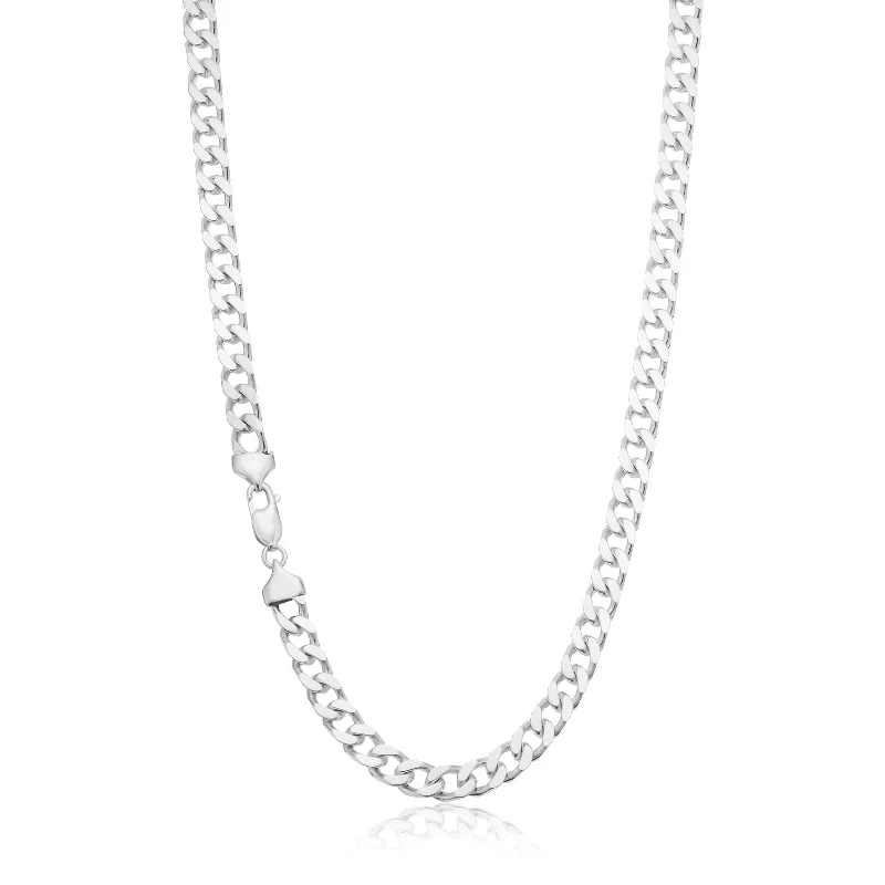 natural amethyst necklace Sterling Silver 70cm Bevdicut Curb 200 Gauge Chain