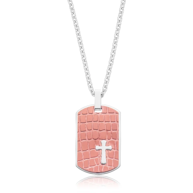 geometric diamond earrings gold Sterling Silver 50cm Dog Tag Pattern Cross Pendant
