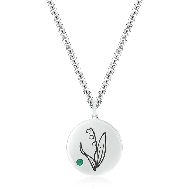 rose gold feather earrings Sterling Silver 2mm Emerald Lily May Pendant