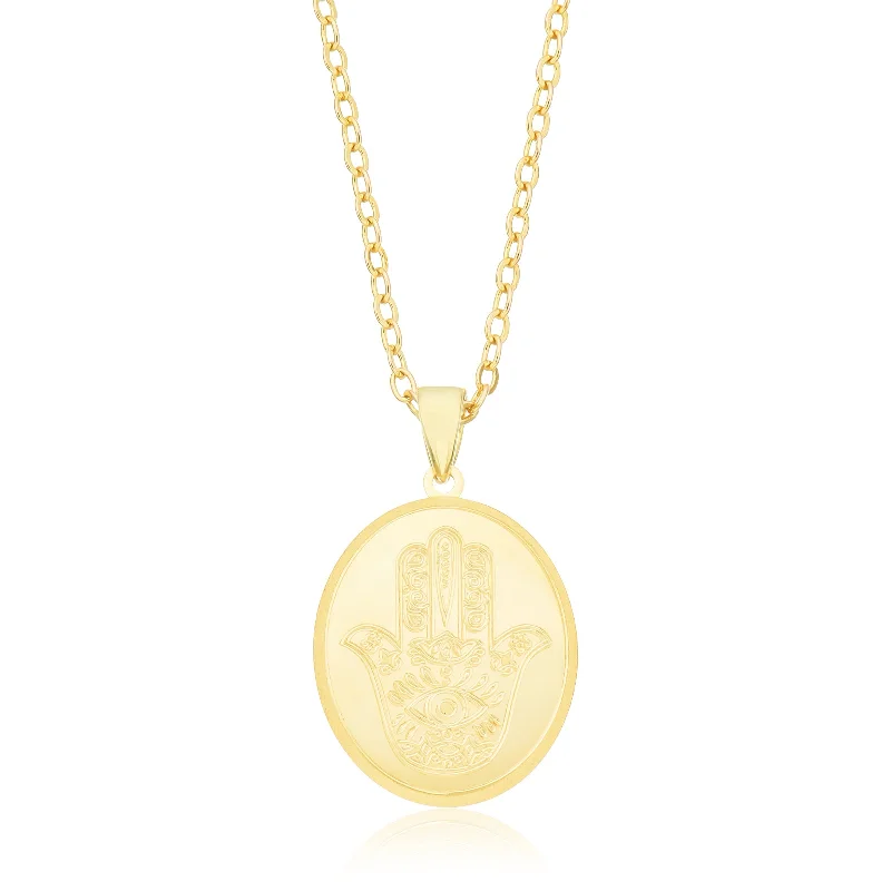 minimalist crystal quartz ring 9ct Yellow Gold Hand of Fatima Pendant