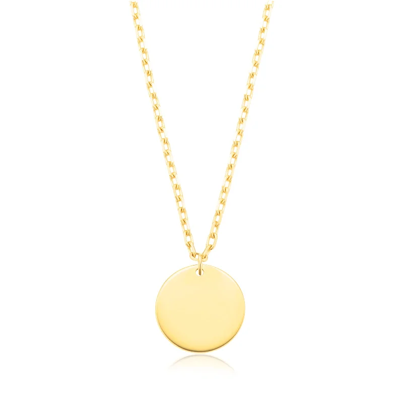 hammered gold stacking rings 9ct Yellow Gold 45cm Circle Necklace