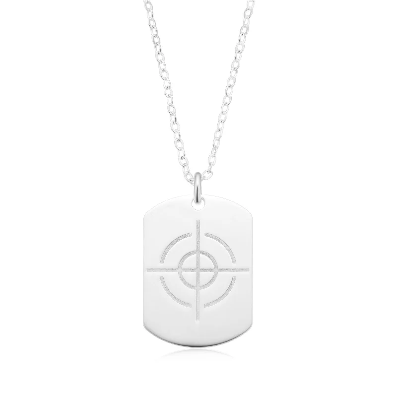sterling silver infinity bracelet Sterling Silver Dog Tag Engraved Target Pendant