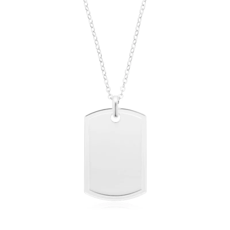 unique moon phase ring Sterling Silver Dog Tag Pendant