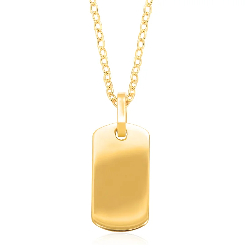 dainty snake ring gold 9ct Yellow Gold Dog Tag Charm