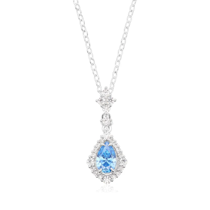 evil eye protection bracelet KISS Sterling Silver Pear Cut Blue Pendant