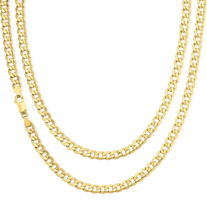 silver anklet with charms 9ct Yellow Gold 55cm Flat Curb Hollow Chain