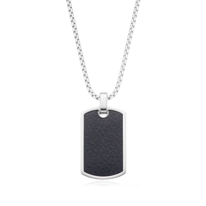 classic pearl bridal earrings Tensity Stainless Steel 60cm Dog Tag Pendant