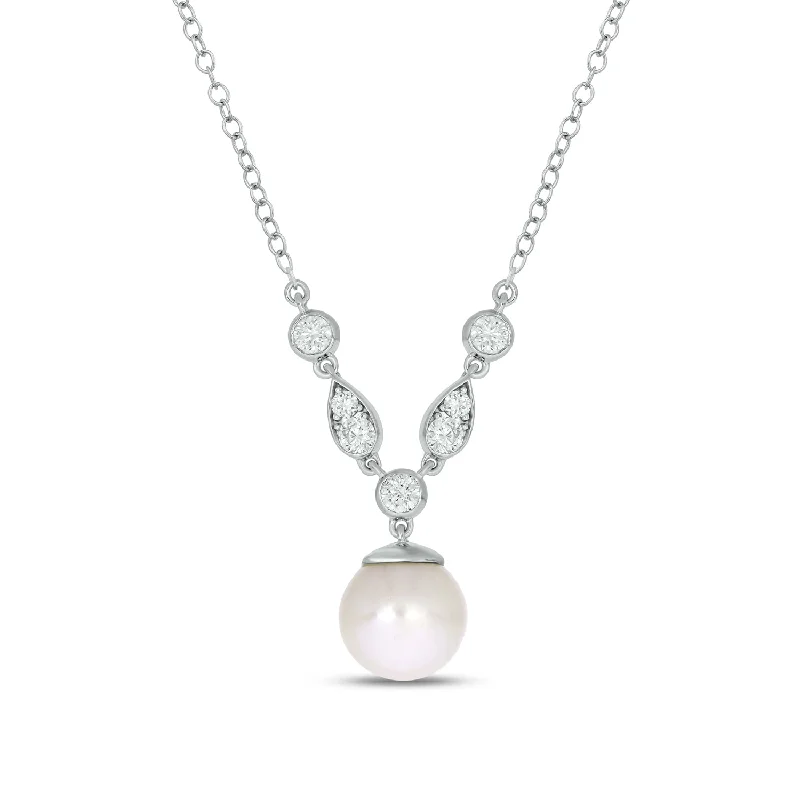 modern geometric earrings gold 9ct White Gold White Cultured Fresh Water Pearl 0.33 Carat tw Lab Grown Diamonds Pendant modern geometric earrings gold 9ct White Gold White Cultured Fresh Water Pearl 0.33 Carat tw Lab Grown Diamonds Pendant