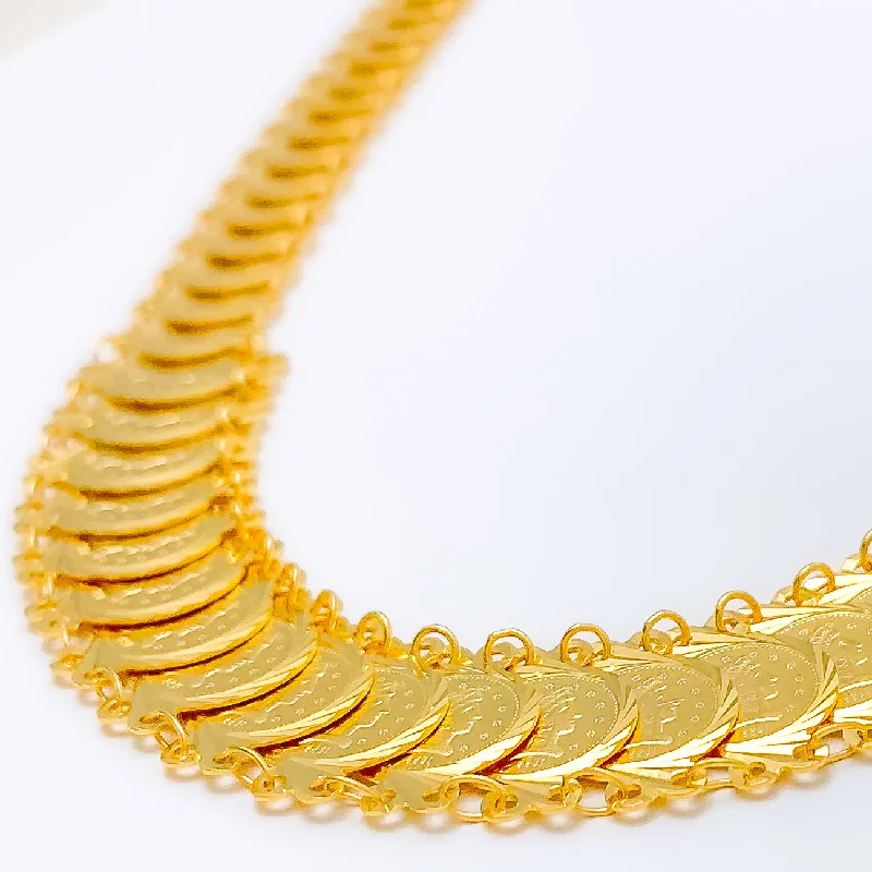 dainty birthstone ring for women Ethereal Interlinked Coin 22k Gold Necklace