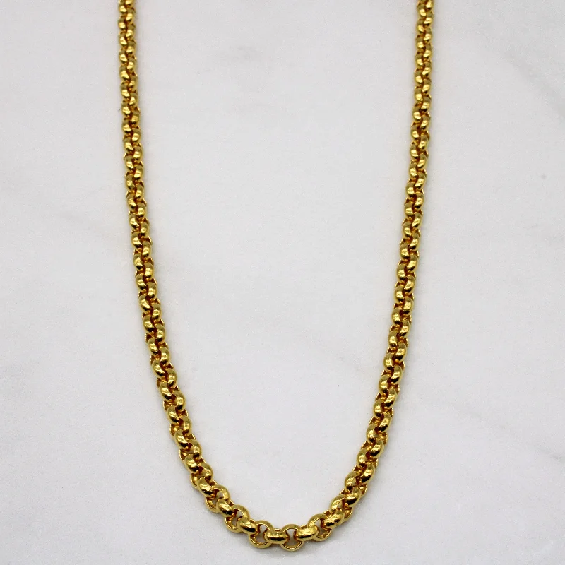 minimalist disc pendant necklace 24k Yellow Gold Circle Link Chain | 18" |