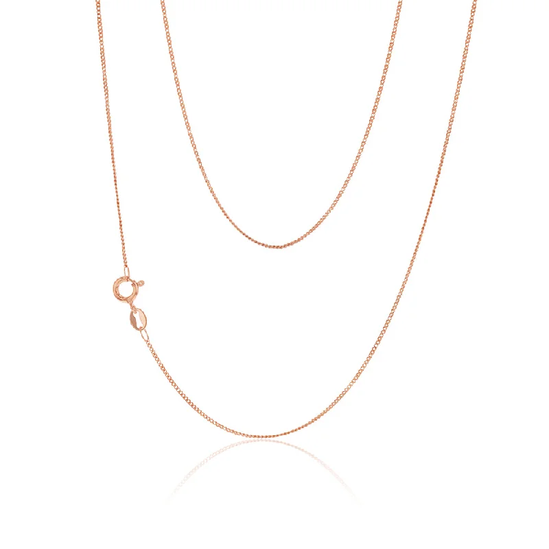 simple crystal pendant necklace 50cm Sterling Silver and Rose Gold Plate Curb Link Chain simple crystal pendant necklace 50cm Sterling Silver and Rose Gold Plate Curb Link Chain