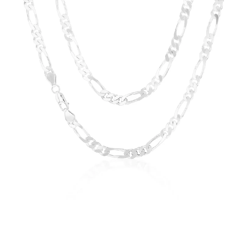 celestial sun and moon pendant 50cm Sterling Silver Figaro 1:3 Chain