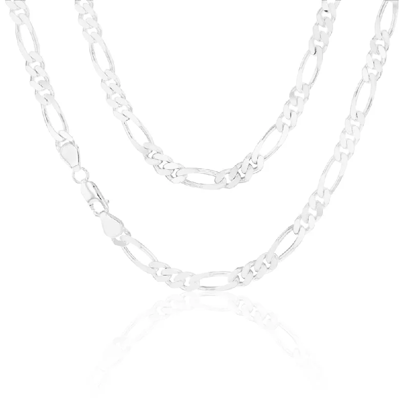 infinity loop ring rose gold 55cm Sterling Silver Figaro 1:3 Chain