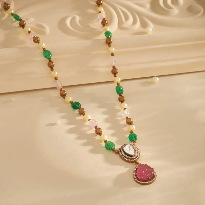 minimalist black pearl necklace 92.5 Silver Zircon Necklace 163680