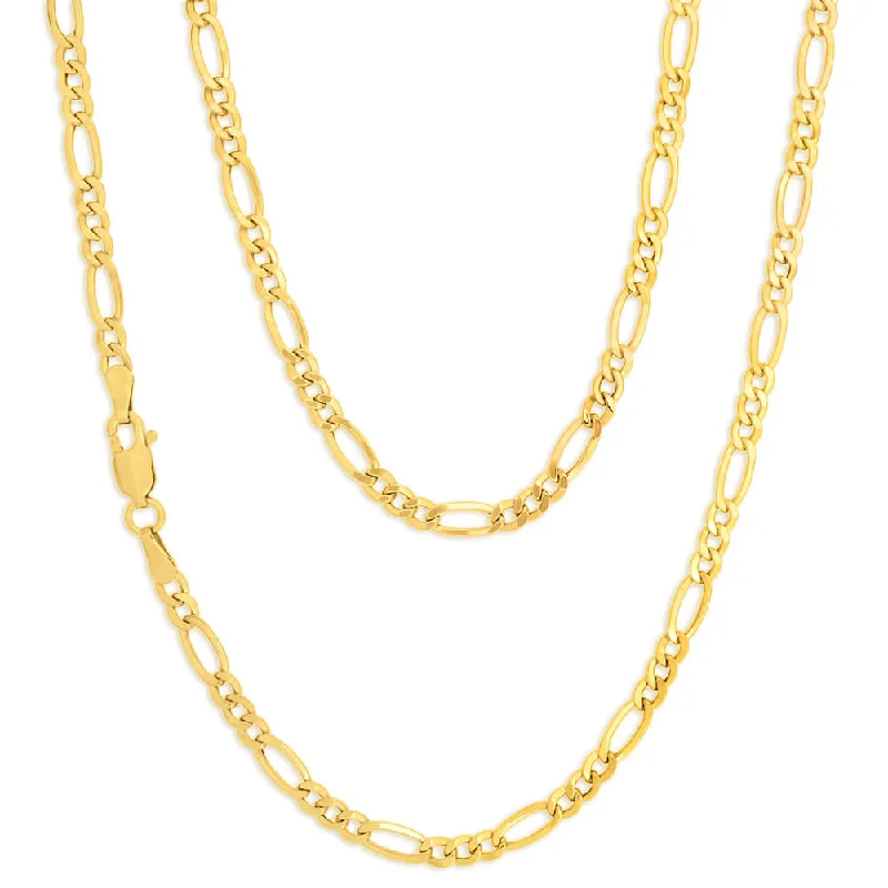 vintage-inspired gold locket 9ct Dazzling Yellow Gold Figaro Chain