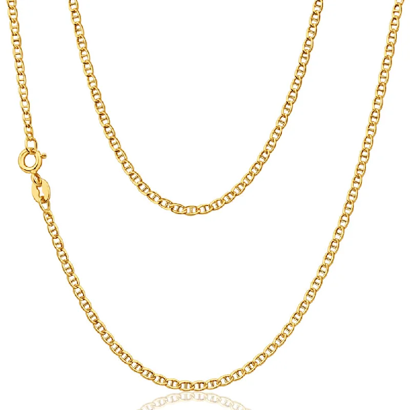 hammered gold disc necklace 9ct Dazzling Yellow Gold Silver Filled Anchor Chain