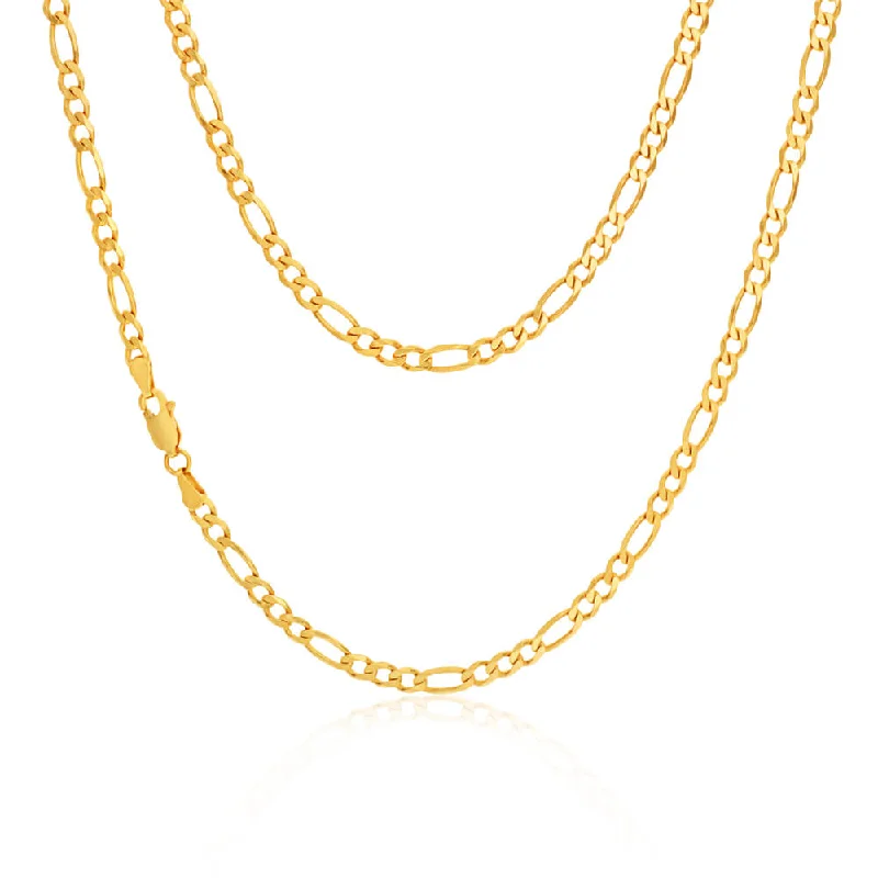 minimalist pearl pendant necklace 9ct Elegant Yellow Gold Figaro Chain
