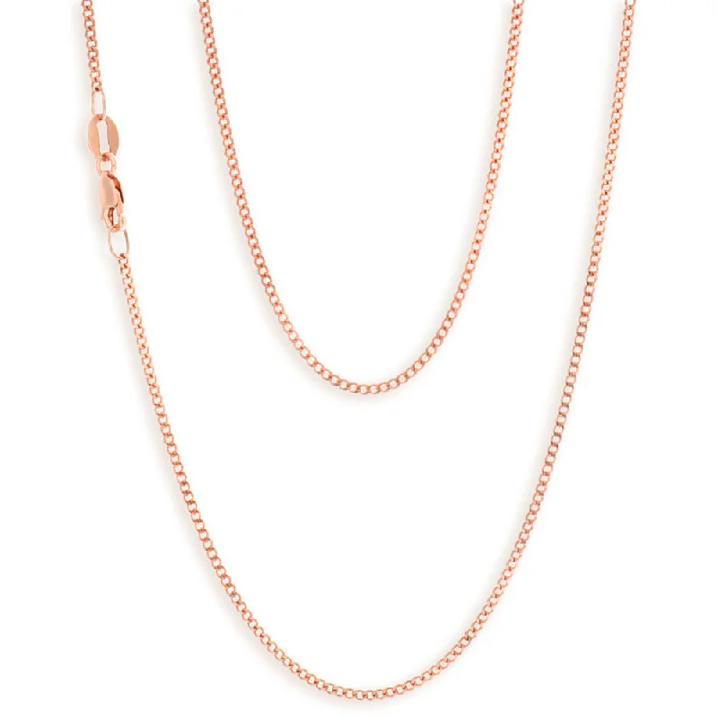 bold gothic skull necklace 9ct Rose Gold Diamond Cut 45cm 40 Gauge Curb Chain