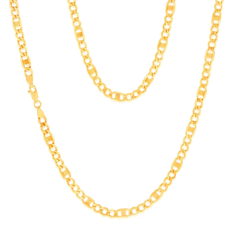 silver-plated bar necklace 9ct  Silverfilled Figaro 120Gauge Chain 55cm