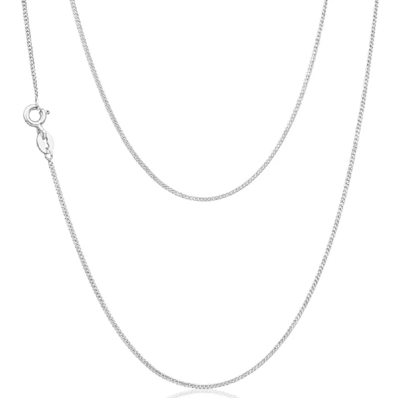 modern infinity signet ring 9ct White Gold Silver Filled 45cm Curb Chain
