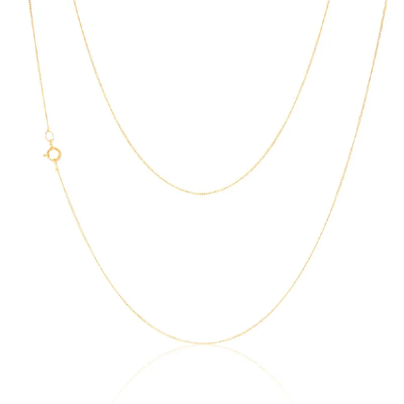 dainty butterfly pendant necklace 9ct Yellow Gold 18 Gauge Fine Curb 41cm Chain